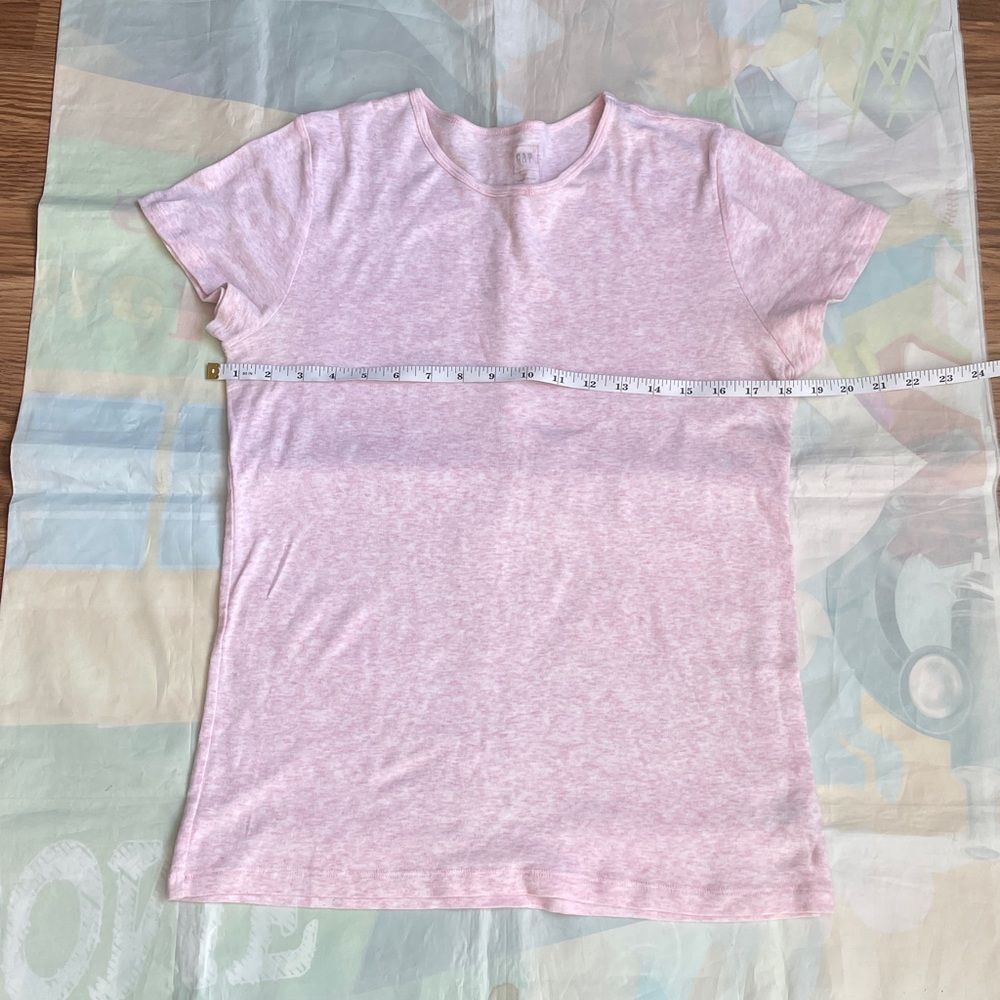 GAP Heather Pink Cotton Stretch Tee Shorts Sleeve Crew Neck - Picture 3 of 9